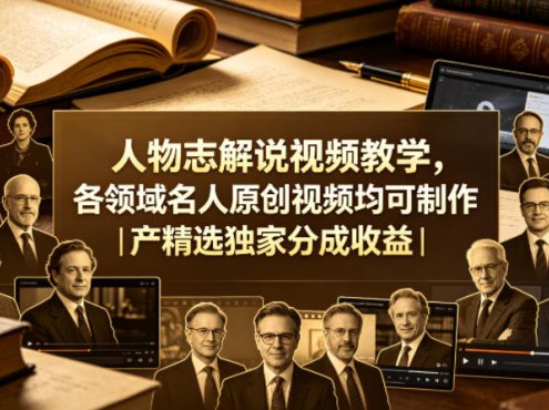 人物志解说视频教学，各领域名人原创视频均可制作丨精选独家分成收益(更新0430)