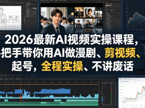 2026最新AI视频实操课程，手把手带你用AI做漫剧、剪视频、起号，全程实操、不讲废话