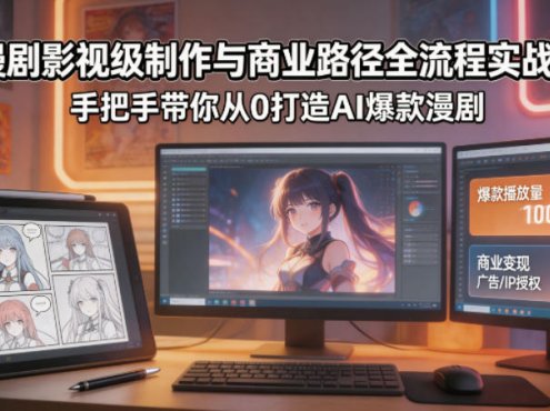 AI漫剧影视级制作与商业路径全流程实战教学，手带你从0打造AI爆款漫剧