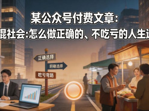 某公众号付费文章：教你混社会：怎么做正确的、不吃亏的人生选择？
