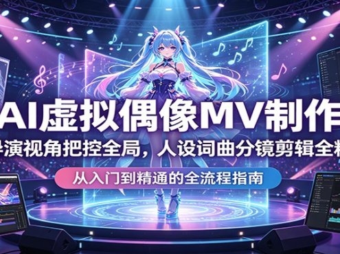 AI虚拟偶像MV制作：以导演视角把控全局，人设词曲分镜剪辑全精通