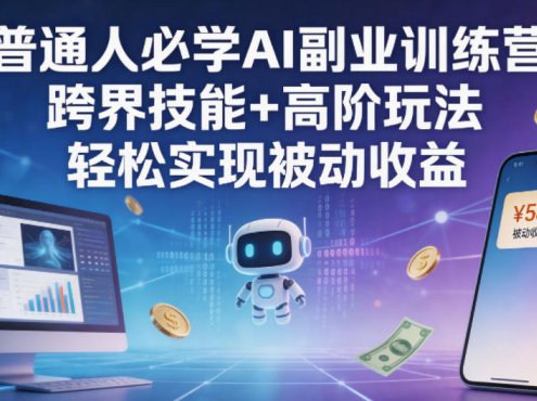 普通人必学AI副业训练营跨界技能+高阶玩法轻松实现被动收益