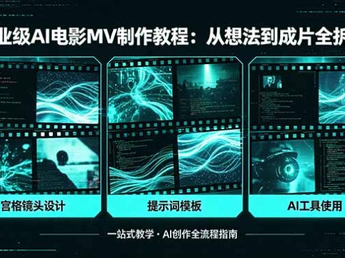 专业级AI电影MV制作教程，从想法到成片全拆解，宫格镜头+提示词模板+AI工具一站式教学