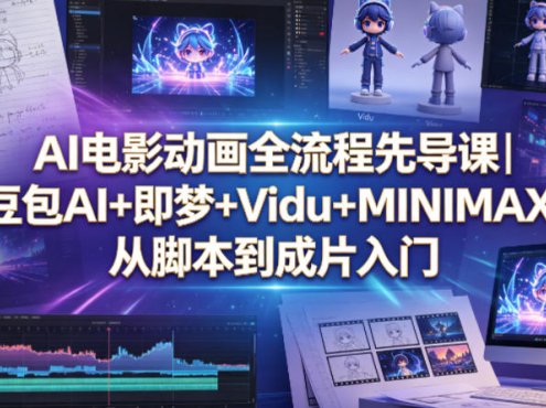AI电影动画全流程先导课｜豆包AI+即梦+Vidu+MINIMAX，从脚本到成片入门
