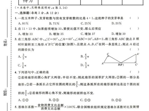 六年级下数学期中拔尖测试卷《沪教版》