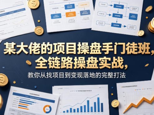 某大佬的项目操盘手门徒班，全链路操盘实战，教你从找项目到变现落地的完整打法