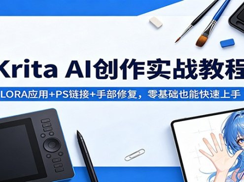Krita AI创作实战教程：LORA应用+PS链接+手部修复，零基础也能快速上手