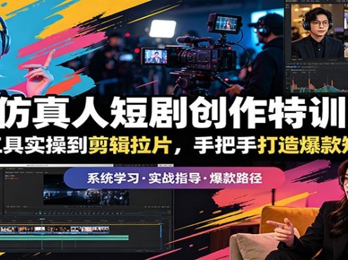 AI仿真人短剧创作特训营：从工具实操到剪辑拉片，手把手打造爆款短剧