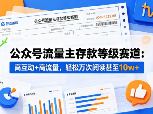 公众号流量主之存款等级赛道，高互动+高流量，轻松达到万次阅读，甚至10w+