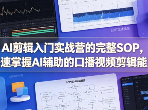 AI剪辑入门实战营的完整SOP，快速掌握AI辅助的口播视频剪辑能力