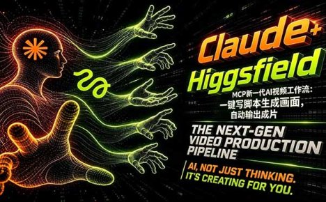 Claude+Higgsfield MCP新一代AI视频工作流：一键写脚本生成画面，自动输出成片