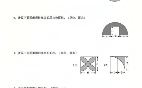 六年级下数学阴影部分周长和面积专题