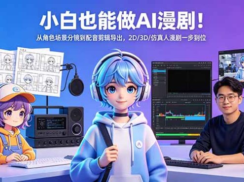 小白也能做AI漫剧！从角色场景分镜到配音剪辑导出，2D/3D/仿真人漫剧一步到位