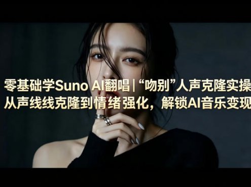零基础学Suno AI翻唱｜《吻别》人声克隆实操，从声线克隆到情绪强化，解锁AI音乐变现