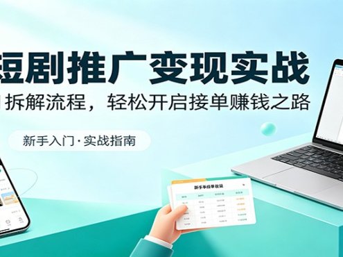 AI短剧推广变现实战：从0到1拆解流程，轻松开启接单赚钱之路