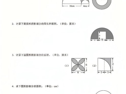 六年级下数学阴影部分周长和面积专题