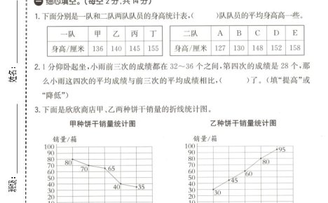 四年级下数学第六单元拔尖测试卷《北师版》