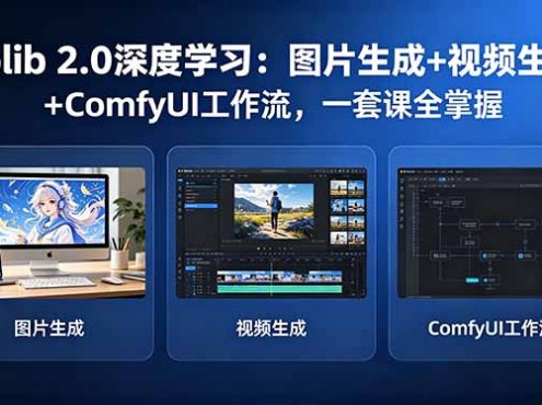 Liblib 2.0深度学习：图片生成+视频生成+ComfyUI工作流，一套课全掌握