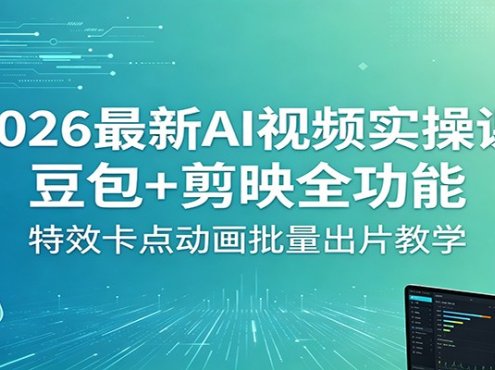 2026最新AI视频实操课：豆包+剪映全功能，特效卡点动画批量出片教学