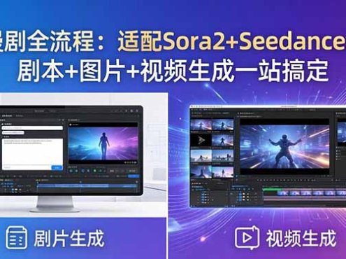 AI漫剧全流程：适配Sora2+Seedance2.0！剧本+图片+视频生成一站搞定