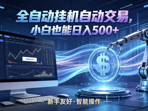 全新智能化交易助手，傻瓜式操作，小白也能快速上手，轻松实现日入500+