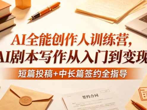 AI全能创作人训练营，AI剧本写作从入门到变现，短篇投稿+中长篇签约全指导