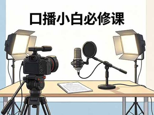 口播小白必修课：录像收音灯光设备+脚本撰写，搭专业级录制场景