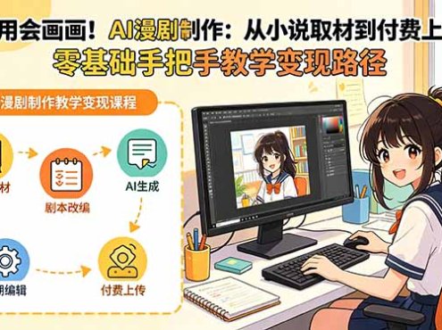 不用会画画！AI漫剧制作：从小说取材到付费上传，零基础手把手教学变现路径