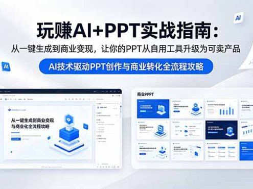 玩赚AI+PPT实战指南-更新5月13：从一键生成到商业变现，让你的PPT从自用工具升级为可卖产品