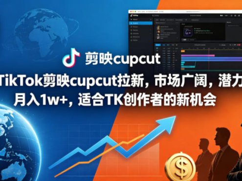 海外TikTok剪映cupcut拉新，市场广阔，潜力巨大，月入1w+，适合TK创作者的新机会
