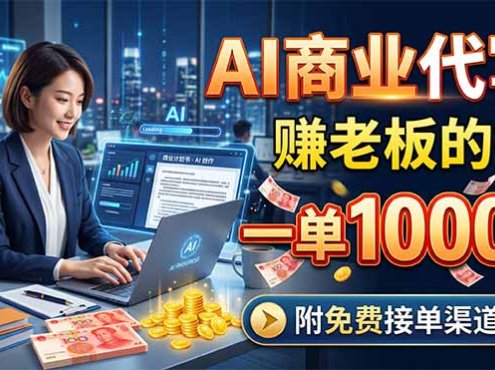 AI商业代写，赚老板的钱，一单1000+，附免费接单渠道