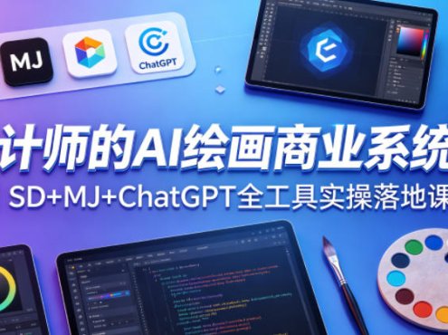 设计师的AI绘画商业系统课｜SD+MJ+ChatGPT全工具实操落地课