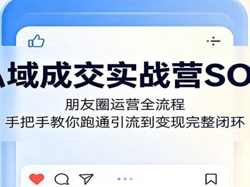 私域成交实战营SOP：朋友圈运营全流程，手把手教你跑通引流到变现完整闭环
