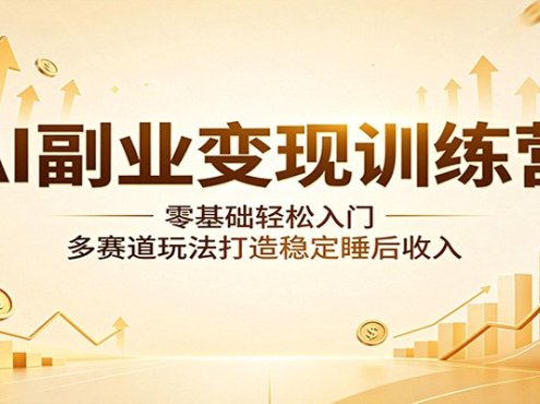 AI副业变现训练营：零基础轻松入门，多赛道玩法打造稳定睡后收入