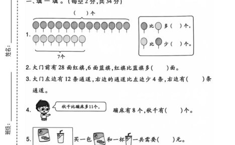 一年级下数学第六单元情景测试卷《人教版》