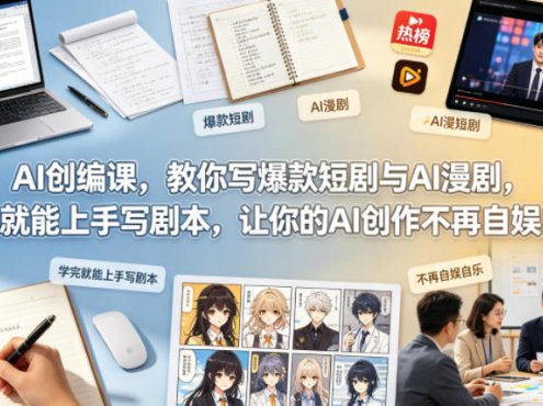 AI创编课，教你写爆款短剧与AI漫剧，学完就能上手写剧本，让你的AI创作不再自娱自乐