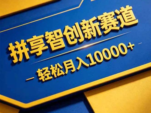 拼多多享智创新赛道，卖一切可以通过网盘链接交付的虚拟商品，轻松月入10000＋