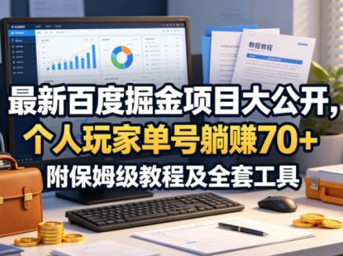 最新百度掘金项目大公开，个人玩家单号躺賺70+，附保姆级教程及全套工具【揭秘】