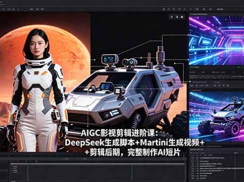 AIGC影视剪辑进阶课：DeepSeek生成脚本+Martini生成视频+剪辑后期，完整制作AI短片