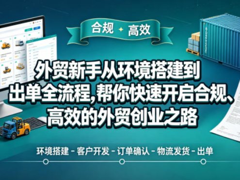 外贸新手从环境搭建到出单全流程,帮你快速开启合规、高效的外贸创业之路