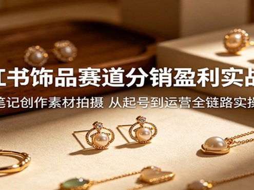小红书饰品赛道分销盈利实战课：笔记创作素材拍摄，从起号到运营全链路实操