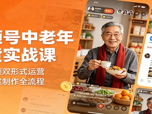 视频号中老年带货实战课：图文视频双形式运营，选材文案制作全流程