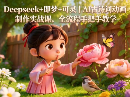 Deepseek+即梦+可灵｜AI古诗词动画制作实战课，全流程手把手教学