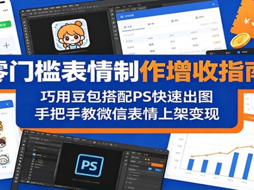 零门槛表情制作增收指南:巧用豆包搭配 PS 快速出图,手把手教微信表情上架变现