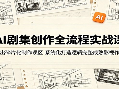 AI剧集创作全流程实战课:跳出碎片化制作误区,系统化打造逻辑完整成熟影视作品