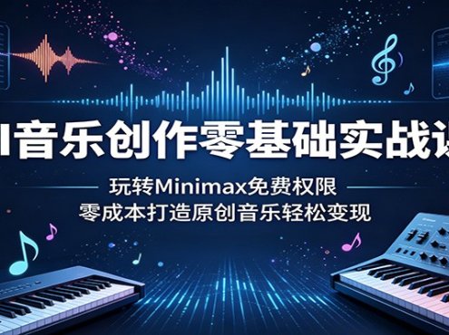 AI音乐创作零基础实战课：玩转Minimax免费权限，零成本打造原创音乐轻松变现