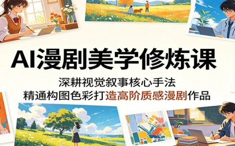 AI漫剧美学修炼课:深耕视觉叙事核心手法,精通构图色彩打造高阶质感漫剧作品