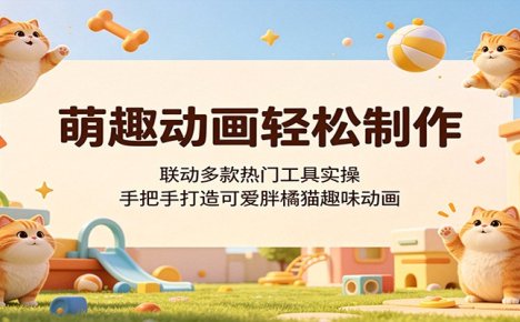 萌趣动画轻松制作,联动多款热门工具实操,手把手打造可爱胖橘猫趣味动画