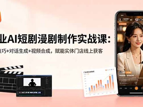 美业AI短剧漫剧制作实战课:生图技巧+对话生成+视频合成,赋能实体门店线上获客