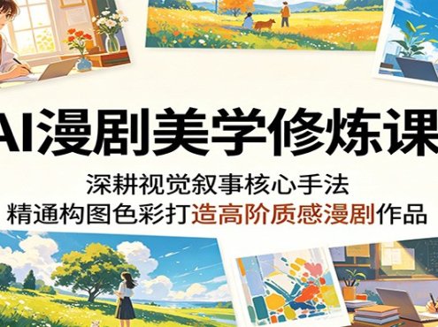 AI漫剧美学修炼课：深耕视觉叙事核心手法，精通构图色彩打造高阶质感漫剧作品